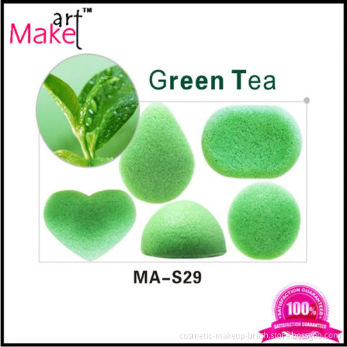 New 100% green tea natural konjac facial sponge japan konjac sponge natural sponges for sale